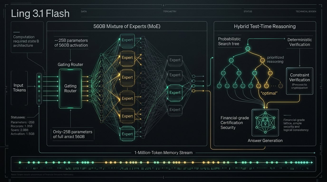 Ling 3.1 Flash Deep Dive: 560B Sparse MoE, 25B Active Parameters, Hybrid Test-Time Reasoning, and Ant Group’s Enterprise Agent Engine
