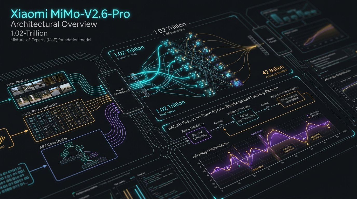 MiMo-V2.6-Pro Deep Dive: 1.02T Open-Weights Omnimodal MoE, Execution-Trace Agentic Graders (GAGAR), and MOPD Policy Distillation