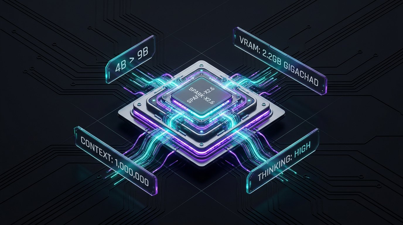 Spark-X2.6-4B: The Pocket-Sized 4B Frontier Agent Outperforming 9B Models with 1M Hybrid Context and Controllable Thinking Budgets