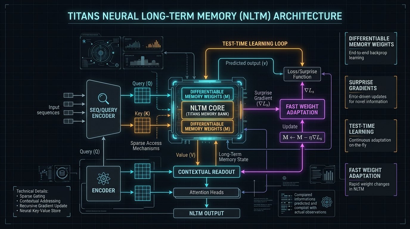 Inside Titans & Neural Long-Term Memory (NLTM): How Test-Time Memory Networks Replace Vector RAG and KV Cache Bloat in Autonomous Agents